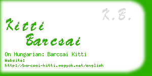 kitti barcsai business card